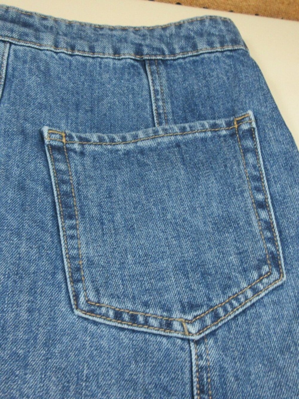AERO womens dark wash high rise button down frayed denim mini skirt 2 NWT - Picture 7 of 7